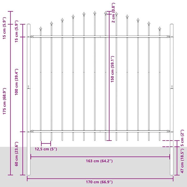 vidaXL Sodo tvora Woerden su ie&scaron;meliais, plienas, 170x150cm, juoda