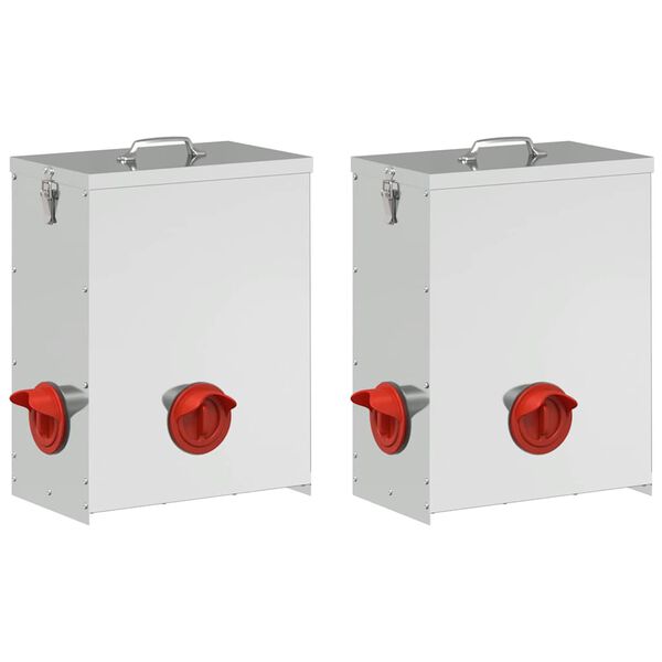 vidaXL Vi&scaron;tų lesykla 2 pcs Sidabro 32,5 x 20,5 x 43 cm