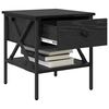 vidaXL Naktinis staliukas su stalčių juoda ąžuolo 40 x 42 x 45 cm