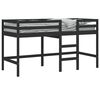 vidaXL Aukšta vaikiška lova su kopėčiomis, juoda, 80x200cm, pušis