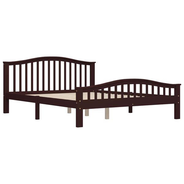 vidaXL Lovos rėmas su 2 stalčiais, tamsiai rudas, 160x200cm, pušis
