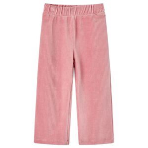 vidaXL Vaiki&scaron;kos kelnės, &scaron;viesiai rožinės spalvos, velvetas, 128 dydžio