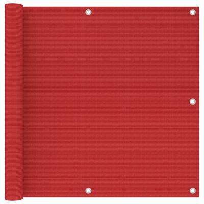 vidaXL Balkono pertvara, raudonos spalvos, 90x600cm, HDPE