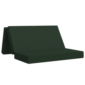 vidaXL Sulankstomas Sofos Lova 120 x 67 x 45 cm Tamsiai žalia