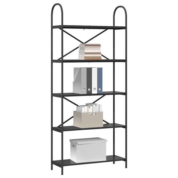 vidaXL Knygų lentyna Juodas ąžuolas 80 x 30 x 183 cm Apdirbta mediena