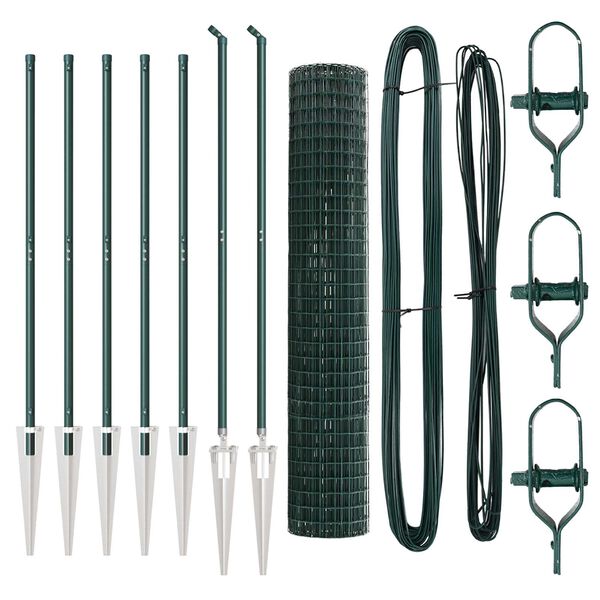 vidaXL Tvora su stulpais Žalia 1,5 x 10 m Plienas