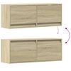 vidaXL Sieninė TV spintelė su LED lemputėmis, ąžuolo, 100x31x35cm