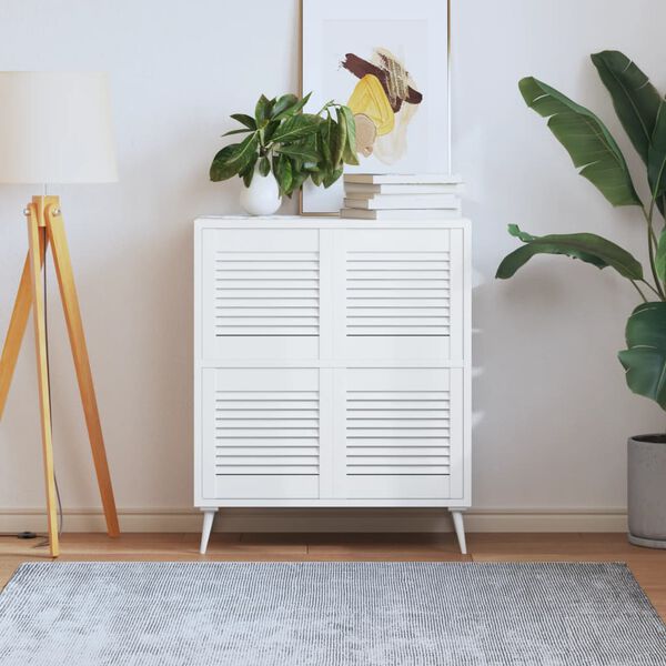 vidaXL Spintelės durelės, 4vnt., baltos, 39,5x39,4cm, pu&scaron;is