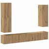 vidaXL 4 dalių sieninis televizoriaus spintelės komplektas Artisan Oak