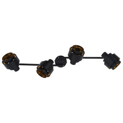 vidaXL Taškinis šviestuvas, juodos spalvos, 4 krypčių, E14