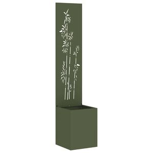 vidaXL Sodo privatumo ekranas Gėlių Alyvuogių žalia 32 x 140 cm
