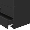 vidaXL Dienos lova su stalčių Juoda 100 x 200 cm Apdirbta mediena