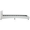 vidaXL Lovos rėmas su LED, baltos spalvos, 90x200cm, dirbtinė oda
