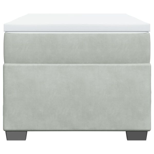 vidaXL Lova su spyruoklėmis ir čiužiniu, pilka, 100x200 cm, aksomas