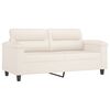 vidaXL Dvivietė sofa su pagalvėmis, smėlio, 140cm, audinys