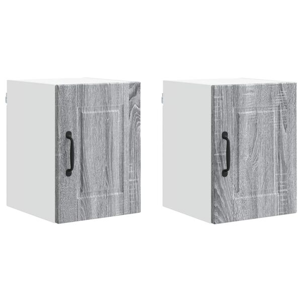 vidaXL Virtuvės spintelė 2 pcs Pilkas Sonoma 30 x 31 x 40 cm