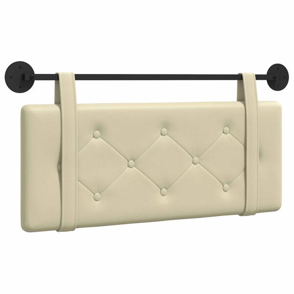 vidaXL Kabantysis galvūgalis Kreminė 100 cm Dirbtinė oda