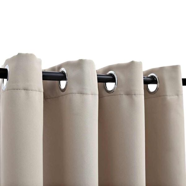 vidaXL Naktinės užuolaidos su žiedais, 2vnt., smėlio, 140x225cm