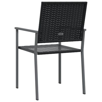 vidaXL Sodo kėdės su pagalvėmis, 2vnt., juodos, 54x62,5x89cm, ratanas