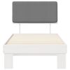 vidaXL Lovo rėmas su apmu&scaron;tu galvūgaliu &Scaron;viesiai pilka 80 x 200 cm