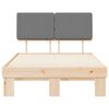 vidaXL Lovo rėmas su apmu&scaron;tu galvūgaliu &Scaron;viesiai pilka 120 x 200 cm