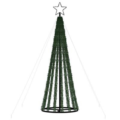 vidaXL Šviečianti Kalėdų eglutė, 180cm, 275 mėlynos LED, kūgio formos