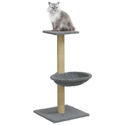vidaXL Draskyklė katėms su stovu iš sizalio, šviesiai pilka, 74cm