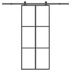 vidaXL Stumdomos durys su įrangos rinkiniu, 90x205cm, ESG ir aliuminis