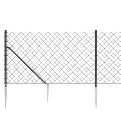 vidaXL Tinklinė tvora su smaigais, antracito spalvos, 0,8x10m
