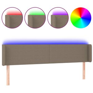 vidaXL Galvūgalis su LED, taupe spalvos, 183x16x78/88cm, audinys