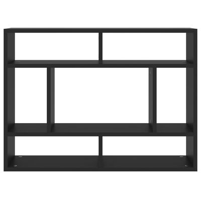 vidaXL Sieninė lentyna, juodos spalvos, 75x16x55cm, MDP