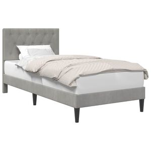 vidaXL Lovos rėmas su galvūgalio &Scaron;viesiai pilka 80 x 200 cm Aksomas