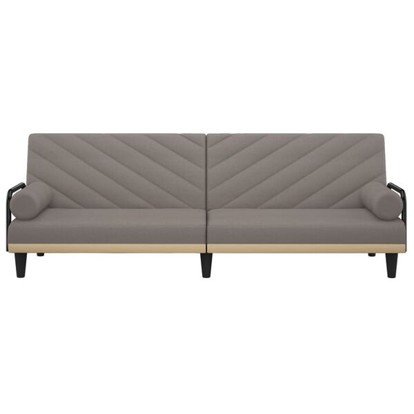 vidaXL Sofa-lova su porankiais, taupe spalvos, audinys