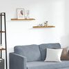 vidaXL Sieninė lentyna 2 pcs Smėlio 60 x 9 x 3 cm Apdirbta mediena