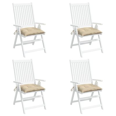 vidaXL Kėdės pagalvėlės, 4vnt., smėlio, 50x50x7cm, oksfordo audinys