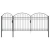 vidaXL Sodo tvorelės vartai su arkiniu vir&scaron;umi Pilka 400 x 100 cm