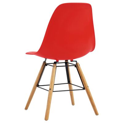 vidaXL Valgomojo kėdės, 4 vnt., raudonos, plastikas