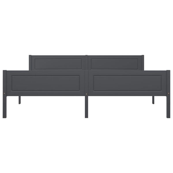 vidaXL Lovos rėmas, pilkos spalvos, 180x200cm, pušies masyvas