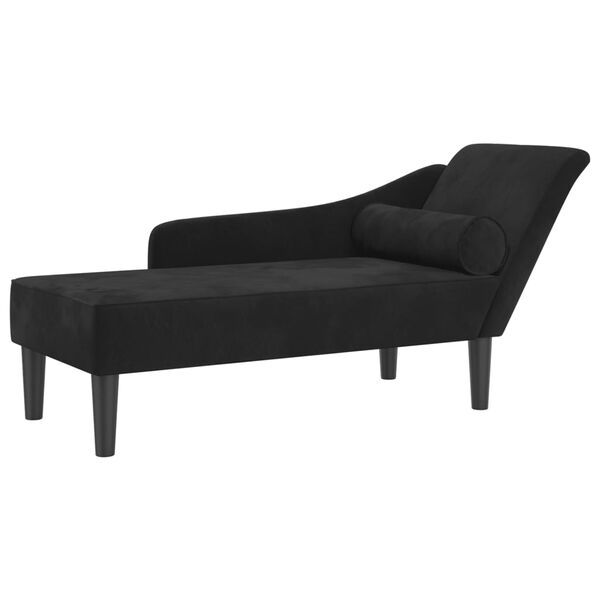 vidaXL Poilsio sofa su pagalvėlėmis, juodos spalvos, aksomas