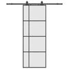 vidaXL Stumdomos durys su įrangos rinkiniu, juodas, 76x205 cm, ESG ir