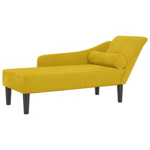 vidaXL Poilsio sofa su pagalvėlėmis, geltonos spalvos, aksomas