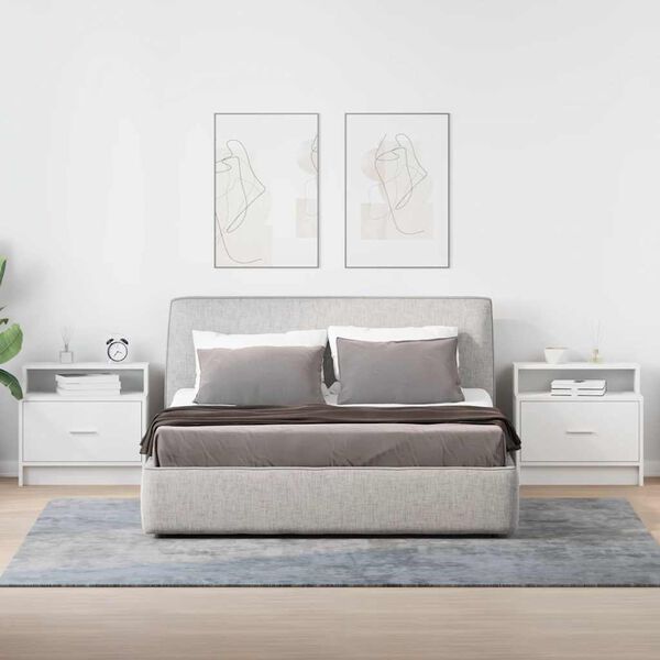 vidaXL Naktinės spintelės su stalčiumi, 2vnt., balta, 51x31x47cm