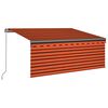 vidaXL Rankiniu būdu i&scaron;traukiama markizė, oranžinė ir ruda, 3,5x2,5m