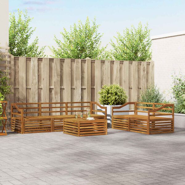 vidaXL Lauko sofos komplektas 6 pcs Natūrali