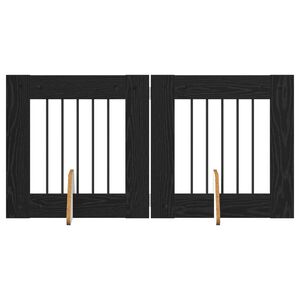 vidaXL &Scaron;unų vartai su stovais 2 pcs Juodojo ąžuolo 60 x 60 cm