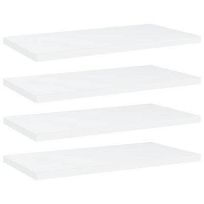vidaXL Knygų lentynos plokštės, 4vnt., baltos, 40x20x1,5cm, MDP