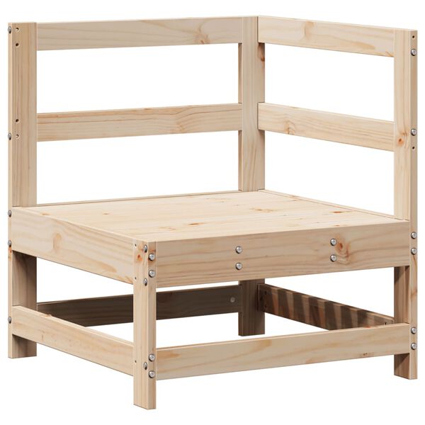 vidaXL Sodo sofos komplektas, 3 dalių, pu&scaron;ies medienos masyvas