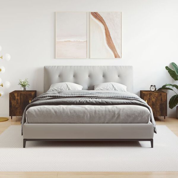 vidaXL Naktinės spintelės, 2vnt., dūminio ąžuolo, 40x40x50cm, mediena