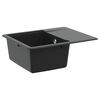 vidaXL Kriauklė 80% Kvarcas ir 20% Derva 560 x 460 mm Juoda