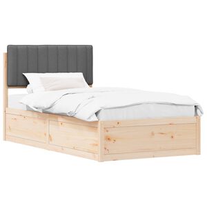 vidaXL Lovo rėmas su apmu&scaron;tu galvūgaliu Tamsiai pilka 100 x 200 cm